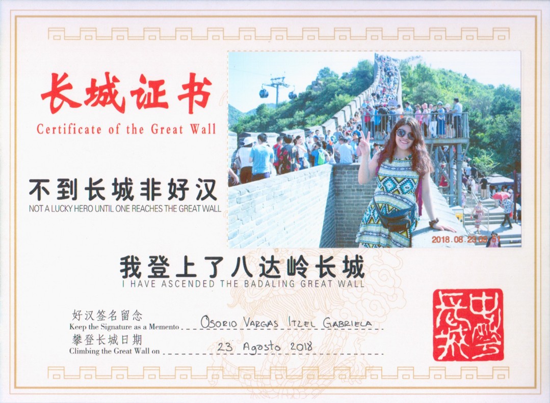Itzel Osorio - en la muralla china